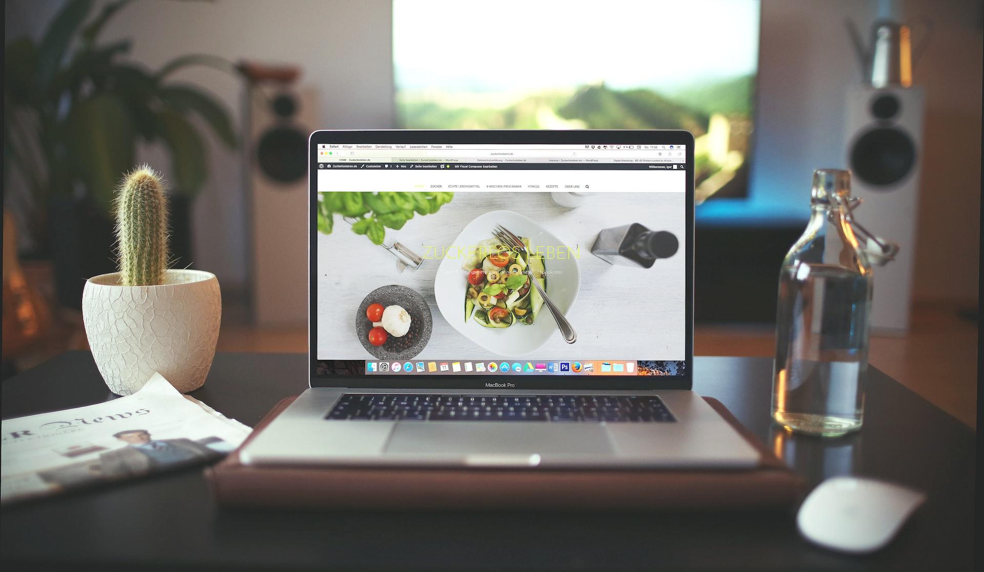 MacBook Pro showing vegetable dish